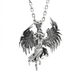 Asmenybė Evil Angel Wings pakabukas karoliai vyrams Moterų retro angelas pakabukas pora papuo&scaron;alai panki&scaron;kas raktikaulio grandinėlė B