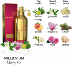 MY CHARM kvepalų vanduo moterims ir 10 rū&scaron;ių kvepalų serija Millenium jūsų pasirinkimui 100 ML auksas