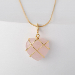Opal Heart karoliai pilies karoliai moterims mergaitėms Rožinio kvarco Barbės karoliai Papuo&scaron;alai Priedai Dovana