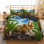 Dinosaur serijos namų patalynės komplektas antklodės užvalkalas ir pagalvės užvalkalas AU King viengulė / dvigulė lova viso dydžio namų dekoravimas AU Single 140x210cm