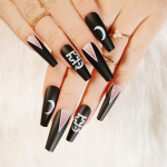24 vnt./rinkinys Quick Nial Halloween Pumpkin Long Wearable Nail Lipdukai