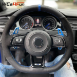 WCaRFun Customize Black Suede automobilio vairo dangtelis, skirtas Volkswagen VW Golf R MK7 Golf 7 GTI VW Polo GTI Scirocco 2015 m. Style 2