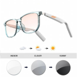 &bdquo;Bluetooth 5.0&ldquo; i&scaron;manieji akiniai &bdquo;Smart Eyewear&ldquo; TWS muzikos ausines galima pritaikyti pagal receptinius lę&scaron;ius, fotochrominius lę&scaron;ius H2-C balta