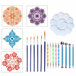 20 vnt. &bdquo;Pasidaryk pats&ldquo; mandalų ta&scaron;kavimo dažymo rinkiniai &bdquo;Dot Art Pen&ldquo; dažų trafaretų įrankiai 20pcs
