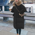 Parka rudens žieminė striukė Moteri&scaron;ki drabužiai Vintažinis &scaron;iltas paltas Moteri&scaron;ka pūkinė medvilninė striukė &Scaron;ilta Stora Ilga Parkas Oversized XXXL juoda
