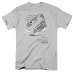 Jaws Like Dolls Eyes Shark Movie Retro Tee Sidabriniai unisex mar&scaron;kinėliai S