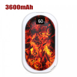 2 viename ne&scaron;iojamieji rankų &scaron;ildytuvai su 3 reguliuojamos temperatūros USB įkraunamu rankų &scaron;ildytuvo maitinimo bloku 3600mAh balta