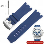 Silikoninis laikrodžio dirželis skirtas AP Aibi 15703 Royal Oak Offshore serijos guma, atspari vandeniui, neprakaitavimui, mink&scaron;ta, patogi laikrodžio apyrankė 28 mm Blue-steel 28mm
