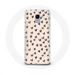 Coque pour Samsung Galaxy J6 2018 Fond de texture abstraite coeurs noirs juoda