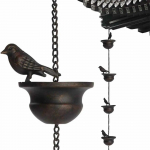 Gaeden Creative Birds ant puodelių Metalinis lietaus grandinės lietaus gaudytuvas, skirtas latako stogo apdailai Metalinis lietaus kanalizacijos grandinės lietvamzdis