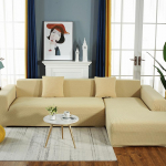 Vienspalvis kukurūzų aksominis tamprus sofos užvalkalas Modernus paprastas gyvenamasis kambarys Paprasta sofa, integruota naminių gyvūnėlių sofos pagalvėlė