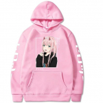 Anime Darling In The Franxx Zero Two Hoodies Harajuku Casual Streetwear Grafiniai megztiniai Unisex megztiniai XXXL rožinė