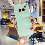 Prabangus padengtas kvadratinis telefono dėklas, skirtas niekam, 2A mink&scaron;tas silikoninis, smūgiams atsparus dėklas Telefonas 2A 2a 1 Nothing Phone 2A balta
