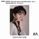 ATEEZ 10-asis mini albumas Golden Hour 1 dalis POCAALBUM Fotokortelė QR Vaizdo kortelė KPOP Wooyoung - #A Photocard