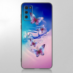 Gražus Butterfly telefono dėklas, skirtas Samsung Galaxy A12 A02S A22 A32 A52 A72 A71 A51 A41 A31 A21 A11 A50 A70 A10S A20S juodas dangtelis Samsung A41