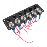 Rockers jungiklis, 6 Gang Round Rockers perjungimo skydelis, atsparus vandeniui, lengvai montuojamas 12 V 24 V jungiklis, 10 A saugikliai laivams