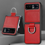 Dėklas su žiedinio ličio ra&scaron;to PU oda, skirtas Motorola Razr 50 Ultra Mooto Razr 40 telefono sulankstomo ekrano galinis dangtelis Moto Razr 50 Ultra raudona