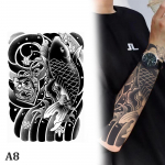 Laikinos rankos tatuiruotės lipdukas, atsparus vandeniui didelės kojos netikros tatuiruotės kūno dalis