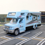 1/28 Lydinio Prabangus RV Laisvalaikio Transporto Priemonės Automobilio Modelis Metalinis Kemperis Furgonas Motorhome Turistinio Automobilio Modelis Garsas ir &Scaron;viesa Vaikų Žaislas Dovana mėlyna