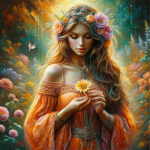 5DDIY deimantų tapyba Nauja serija Eleganti&scaron;kas moteri&scaron;kas gėlių deimantinis menas mergaičių mozaikos siuvinėjimas paveikslėlis Sienų apdaila Full Round 20x20CM