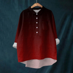 Moteri&scaron;ka mar&scaron;kinių palaidinė ilgomis rankovėmis su sagomis Spausdinti Kasdienis Hem Netaisyklingos mar&scaron;kinių apykaklės vir&scaron;us L violetinė