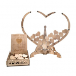 1 komplektas medinis meilės &scaron;irdelės papuo&scaron;alas su svečių dėžute mini &scaron;irdelės ženkleliu, stabiliu stovu svečių knyga Alternatyvi Valentino dienos vestuvių priėmimo stalinis kompiuteris