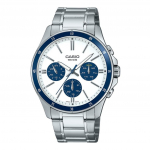 Casio Standartinis analoginiais jonais dengtas nerūdijančio plieno balto ciferblato kvarcinis MTP-1374D-7A2V vyri&scaron;kas laikrodis balta