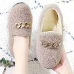 Moteri&scaron;kos &scaron;lepetės &Scaron;ilti trumpi pliu&scaron;iniai pamu&scaron;alai Naminiai batai Mokasinai Slip On Fashion Lady Butas Loafers 36 chaki