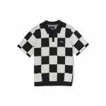 Vans Juodai Balta Lenta Megztinis Polo Mar&scaron;kinėliai Unisex Polo Mar&scaron;kinėliai Vintage-White VN0008T4ZHJ XXL
