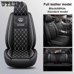 WTEMPO Crown automobilio sėdynės užvalkalas 5 vietų Visas keturių sezonų komplektas, universalus, tinka daugeliui 5 vietų automobiliui / visureigiui / sunkvežimiui / furgonui. auksas/juoda