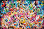 EPOCH 1000 detalių dėlionė Disney Dėlionės dekoracija Koliažas Žvaigždžių mirgėjimas (50x75 cm) 97-702s su klijais ir mentele su ta&scaron;kų kortele EPOCH blue
