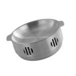 BBQ &scaron;ildymo sausas puodas &bdquo;Nabe Griddle Pan&ldquo; virtuvės pikniko kempingo restoranui sidabras