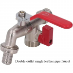 2-in-1 dvigubo i&scaron;leidimo čiaupas Lauko sodo čiaupas Atsparus &scaron;alčiui Dvigubas snapas Žalvarinis Mėlynas čiaupas Sodo žarnos jungties įrankis double outlet faucet red