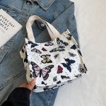 Didelės Talpos Gėlėtas Drugelis Ne&scaron;iojamas Drobės Krep&scaron;ys Oksfordo Audinys Kasdienis Moteri&scaron;kas Krep&scaron;ys Ni&scaron;inis Rankinis Krep&scaron;ys