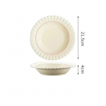 Prancūzi&scaron;ko stiliaus apvali keraminė lėk&scaron;tė, lengva prabanga, restorano makaronų valgomosios lėk&scaron;tės, popietinės arbatos desertinė lėk&scaron;tė, i&scaron;skirtiniai stalo indai