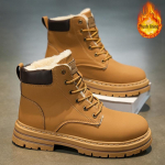 Vyri&scaron;ki žieminiai martins stiliaus batai: &Scaron;ilti aksomu pamu&scaron;ti lauko darbo drabužiai retro dykumos geltonos spalvos, 48 dydžio. 45 chaki