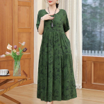 Moteri&scaron;ka suknelė Vasariniai senoviniai rūbai Laisvalaikio suknelė trumpomis rankovėmis, ilga suknelė moterims, vasaros apranga 4XL