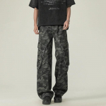 Pavasarinės kamufliažinės darbo kelnės vyrams ir moterims, tiesaus kirpimo, laisvai krentančios, su daugybe ki&scaron;enių, plačiomis kle&scaron;nėmis, kasdienės XXXL