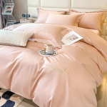 Prabangus 4 dalių rinkinys i&scaron; Kinijos ilgo pluo&scaron;to medvilnės: Rudens/Žiemos paklodės, antklodžių užvalkalai ir patalynė 1.2m Flat Sheet Set (Duvet: 150*200cm)