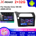 Honda Civic Hečbekui 2006 -2010 2011 Stereo Automagnetola Multimedija Automagnetola Navigacija GPS Vaizdo DSP Grotuvas Android 13 4 core 2GB+32GB CP