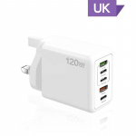 &bdquo;Xiaomi&ldquo; 120 W greito įkroviklio kelių prievadų USB C PD įkroviklio greito įkrovimo 3.0 sieninio telefono įkroviklio adapteris, skirtas &bdquo;iPhone 16 15 14 Samsung&ldquo; UK Plug balta