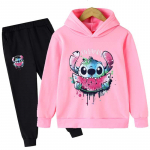 2025 MINISO Stitch Džemperiai+Kelnės Rinkiniai Vaikams 1-16 Metų Kostiumas Berniukams Sportiniai Kostiumai Vaikams Firminiai Sportiniai Kostiumai Mažojo Monstro Džemperiai Vir&scaron;us + Kelnės 2 vnt. Rinkinys 140