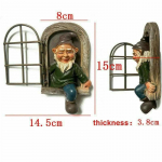 Nauja personalizuota sodo elfo statula kiemui, verandai, kūrybinga dekoracija, i&scaron;dykęs nyk&scaron;tukas, lango atidarymas, namų lauko dekoracija B