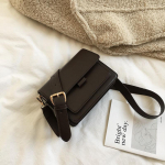 Vintažinė pečių kurjerio rankinė moterims, PU oda, maža kvadratinė, madinga, ne&scaron;iojama per petį, rankinė MIT 19.5*9*16cm juoda