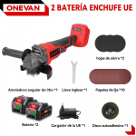 ONEVAN 125MM Akumuliatorinis kampinis &scaron;lifuoklis 2in1 poliravimui M14 Pjovimo diskas Metalui, Medienai Maitinamas įrankis Makita 18V Akumuliatoriui Pin 2 Battery 1EU Plug
