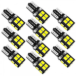 AUXITO T10 LED Balta 6000k Sprogimo &Scaron;viesa 10 vnt. LED T10 Transporto Priemonių Apžiūrai Suderinama su 10 pcs (x 1) balta