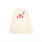 Nike SB logotipas su spaudiniu, briaunota apvali kaklo i&scaron;kirptė, ilgomis rankovėmis vyri&scaron;ki mar&scaron;kinėliai Coconut-Milk FQ7682-113 XL