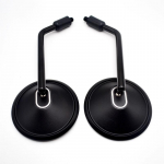 Retro apvalus 10 mm de&scaron;iniojo sriegio motociklo galinio vaizdo veidrodėlis su geležiniu strypu M10 10mm Right-Hand Thread juoda