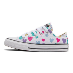 Converse Chuck Taylor All Star Drobė Madingi Patogūs Patvarūs Žemi Vaikų Drobės Batai Vaikų Sportbačiai Balti Violetiniai Daugiaspalviai 671609C 35