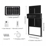 Saulės energija varstomos automatinės vi&scaron;tidės durys su LCD ekranu, &scaron;viesos jutikliu / laikmačiu / nuotolinio valdymo pultu, automatinės vi&scaron;tų durys, apsaugos nuo prispaudimo, vandeniui atsparios